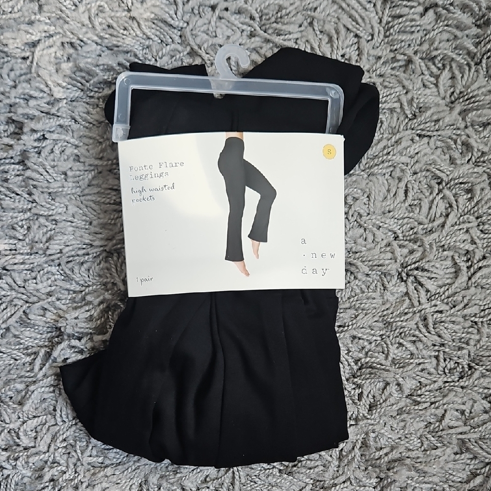 a new day Black Ponte Flare Leggings - High Waist